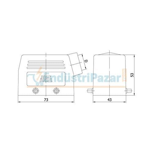 10*16A Fiş (Yandan Giriş) IP65 403023 METE ENERJİ