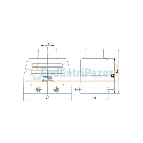 10*16A Uzatma Prizi (Üst Giriş) IP65 403114 METE ENERJİ