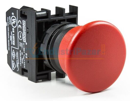 1NC Yaylı 40 mm Mantar Kırmızı 22mm Buton B200MK EMAS