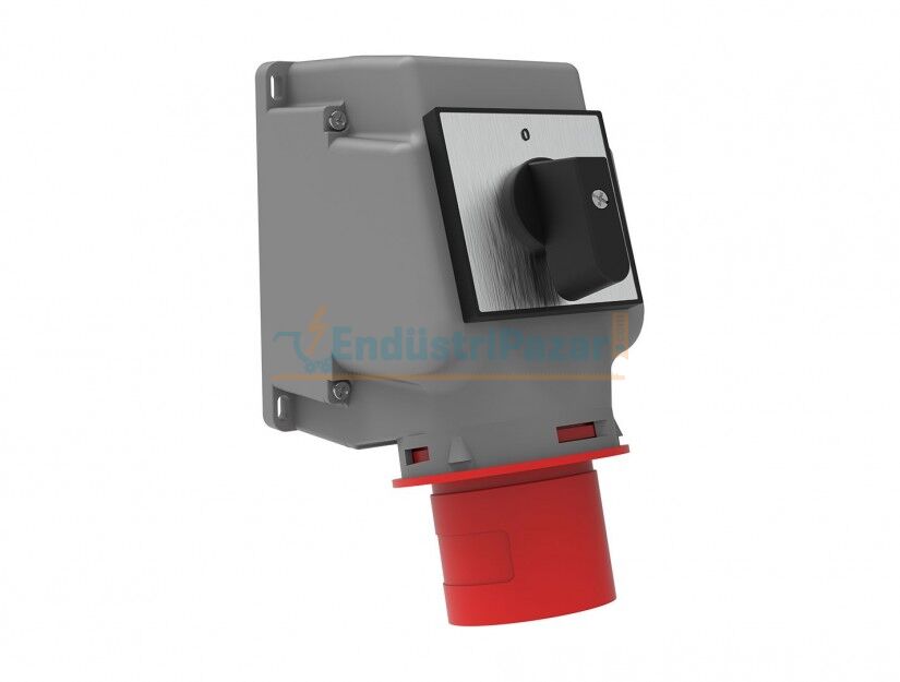 4*32A 380V 90° Eğik Pako Şalterli Duvar Fiş IP44 BC1-3504-2240 BEMİS