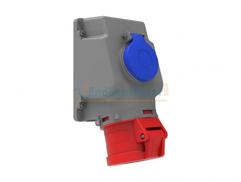 4*32A 380V 90° Eğik Pano Prizli Duvar Priz IP44 BC1-3504-2537 BEMİS