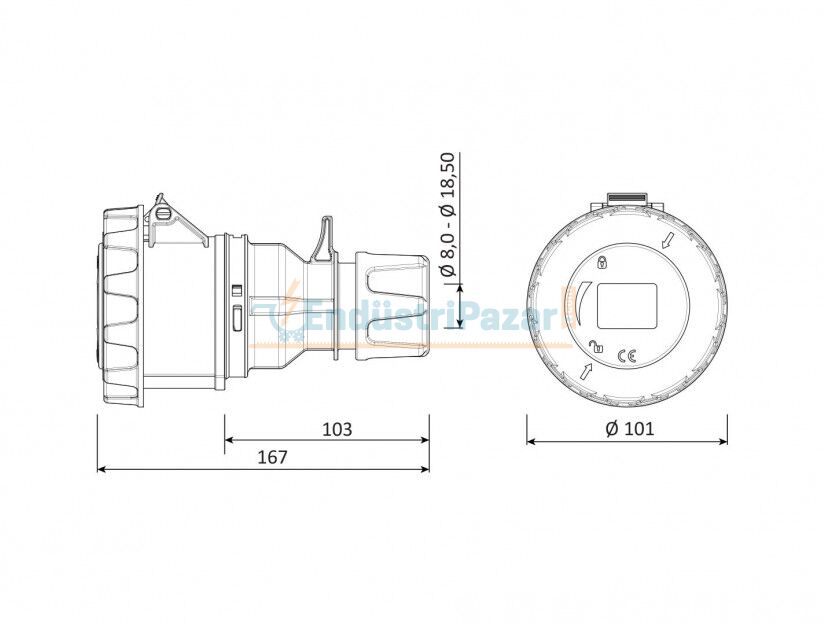 4*32A 380V Uzatma Priz IP67 BC1-3504-7312 BEMİS