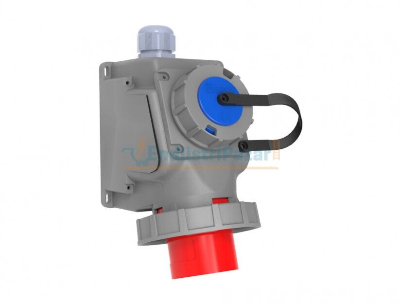 4*32A 380V 90° Eğik Makine Prizli Duvar Fiş IP67 BC1-3504-7238 BEMİS