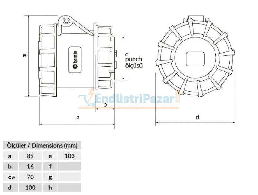 4*32A 380V Somunlu Priz IP67 BC1-3504-7440 BEMİS