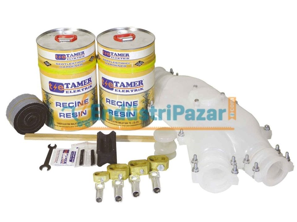 4*150 KESİTLİ İLETKENLER İÇİN Y BRANŞMAN VİDALI ŞEFFAF REÇİNELİ KABLO EK MUFU 0,6-1kV VYE1 4150 TAMER