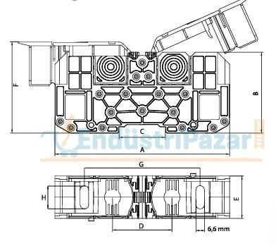 150mm2 Papuç Bağlantılı, Baralı Kapaklı Mrk Serisi Ray Klemens ONKA