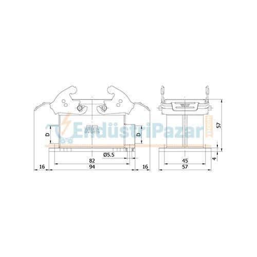 10*16A Duvar Fişi (Çift Girişli) IP65 403029S METE ENERJİ