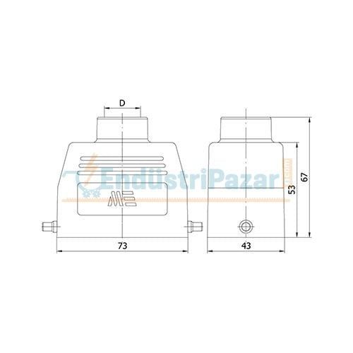 10*16A Fiş (Üst Giriş Tek Mandallı İçin) IP65 403500 METE ENERJİ