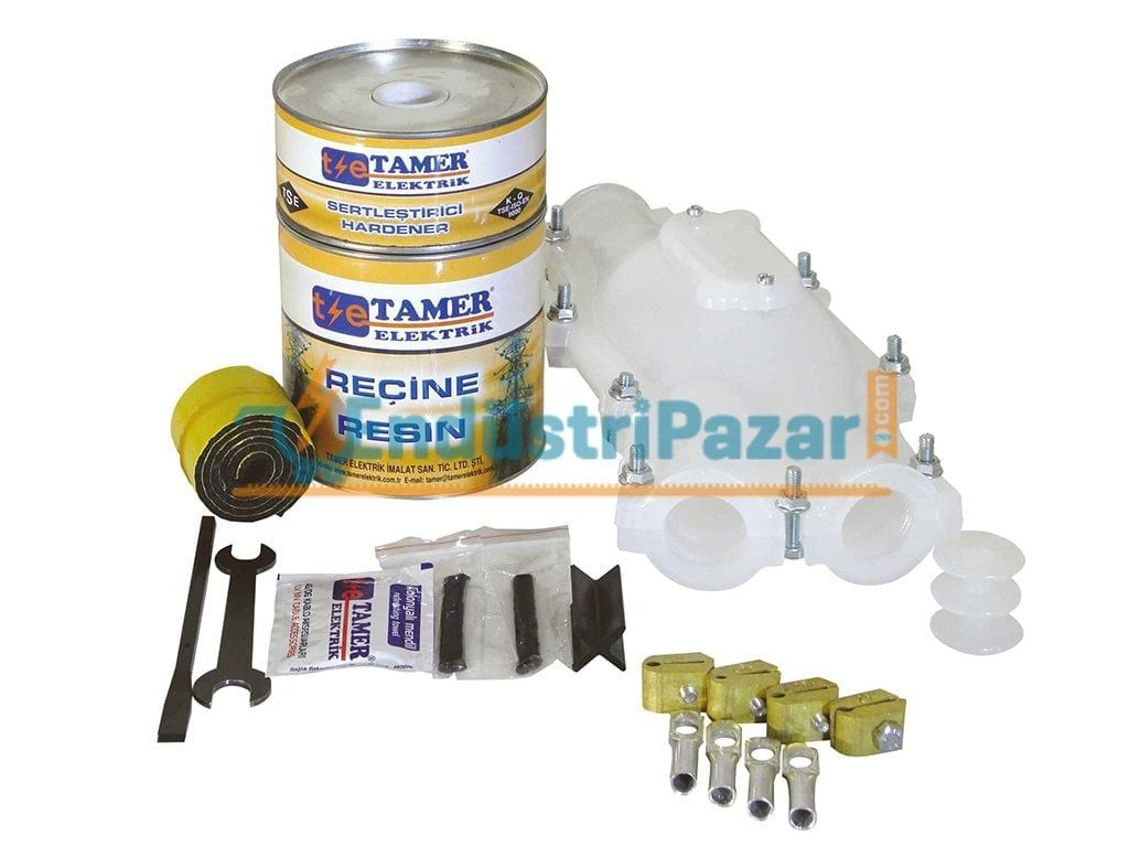 4*50 KESİTLİ İLETKENLER İÇİN Y BRANŞMAN VİDALI ŞEFFAF REÇİNELİ KABLO EK MUFU 0,6-1kV VYE1 450 TAMER