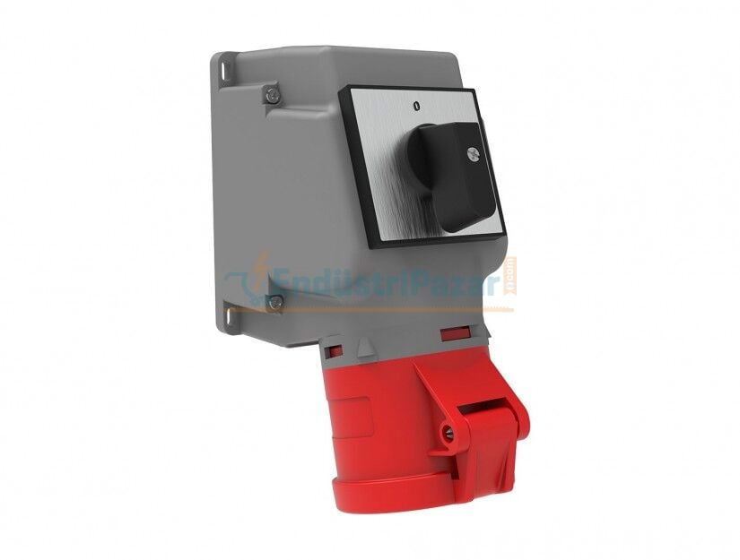 5*32A 380V 90° Eğik Pako Şalterli Duvar Priz IP44 BC1-3505-2550 BEMİS