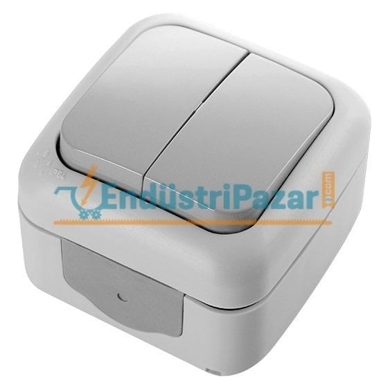 Komütatör Sıva Üstü Palmiye Serisi Gri IP54 90555502 VİKO