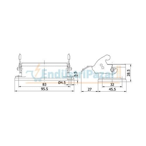10*16A Makine Prizi (Tek Mandallı) IP65 403506S METE ENERJİ