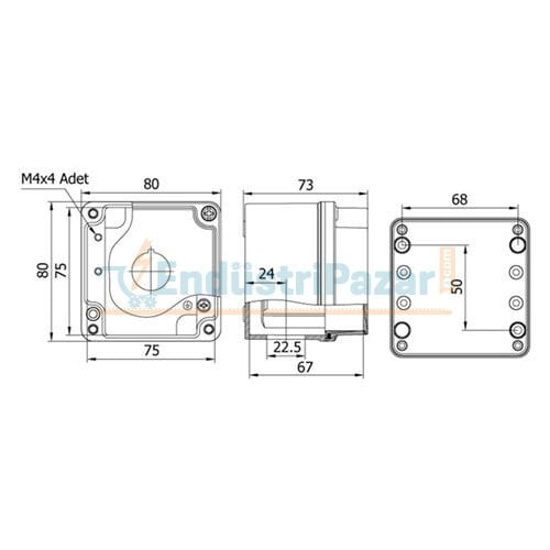 80*80*73mm Alüminyum Buton Kutusu (Tekli) IP67 402600 METE ENERJİ