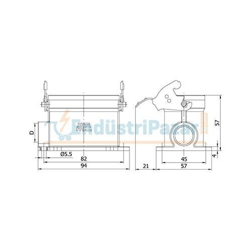 10*16A Duvar Prizi (Tek Mandallı) IP65 403508S METE ENERJİ
