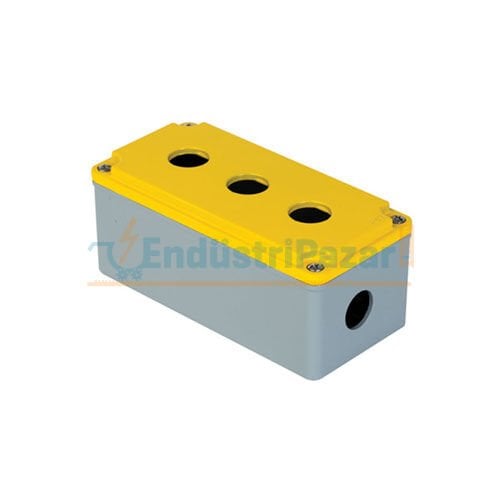 80*170*73mm Alüminyum Buton Kutusu (Üçlü) IP67 402620 METE ENERJİ