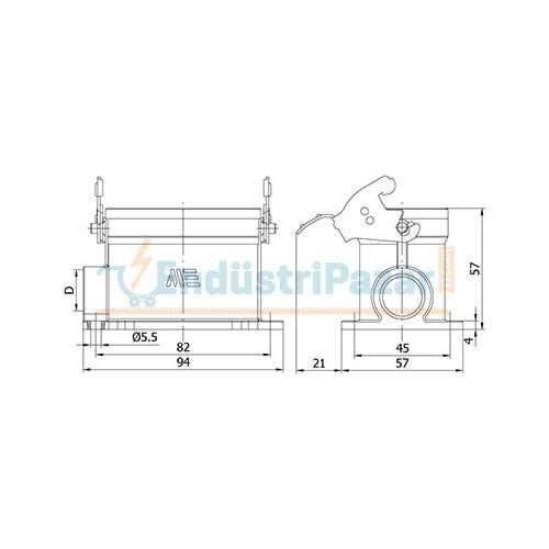 10*16A Duvar Fişi (Tek Mandallı) IP65 403509S METE ENERJİ