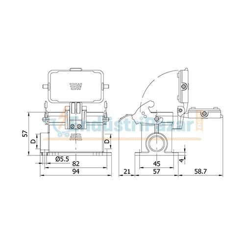 10*16A Duvar Prizi (Çift Giriş Tek Mandallı Kapaklı) IP65 403714S METE ENERJİ