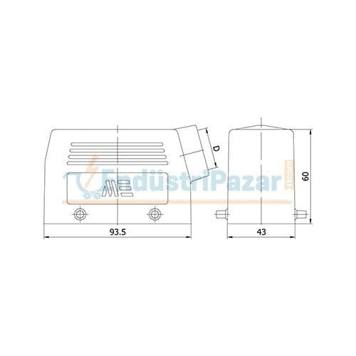 16*16A Fiş (Yan Giriş) IP65 403033 METE ENERJİ