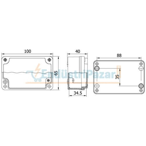 65*100*40mm Alüminyum Buat IP67 402503 METE ENERJİ