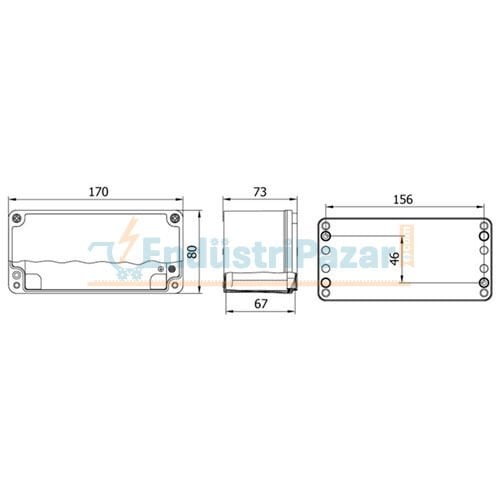 80*170*73mm Alüminyum Buat IP67 402510 METE ENERJİ