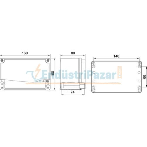 100*160*80mm Alüminyum Buat IP67 402558 METE ENERJİ