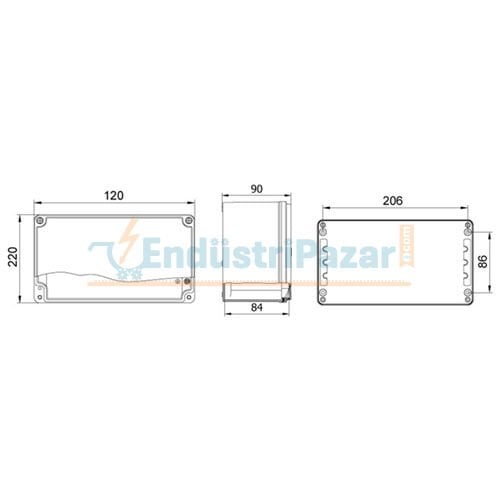 120*220*90mm Alüminyum Buat IP67 402562 METE ENERJİ
