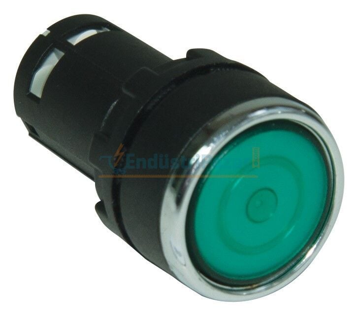 1NO Yaylı Kalıcı Yeşil 22mm Buton MB100FY EMAS