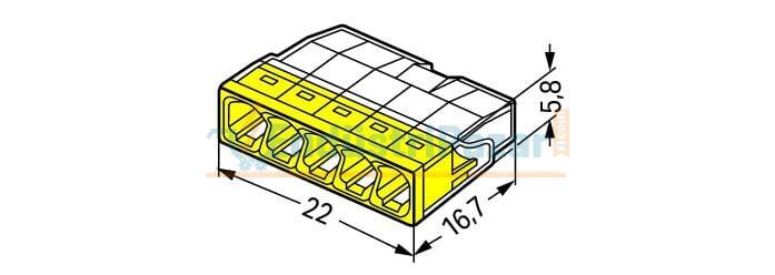 10' lu Paket PUSH WIRE® Birleştirme Konektörü 10*2273-205 WAGO