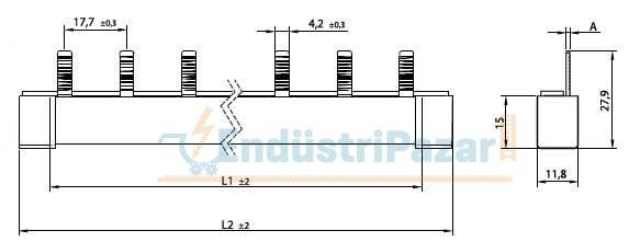 2 Faz 80A 15 Modül İğne Tip W Otomat Barası ONKA-3024
