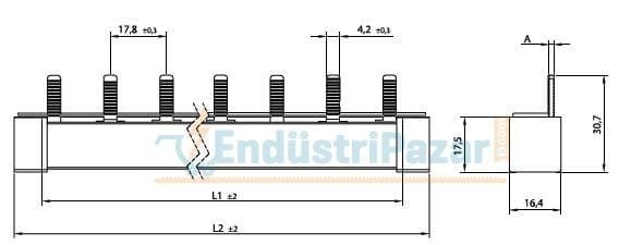 3 Faz 80A 4 Modül İğne Tip W Otomat Barası ONKA-3041