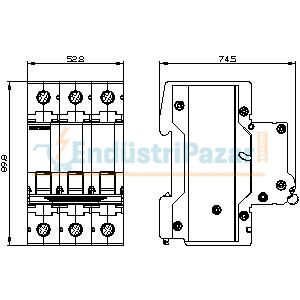 3 Faz 6A C Tipi 4.5kA Otomatik Sigorta 5SL3306-7YA SİEMENS