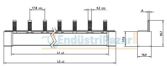 3 Faz 80A 10 Modül İğne Tip W Otomat Barası ONKA-3044