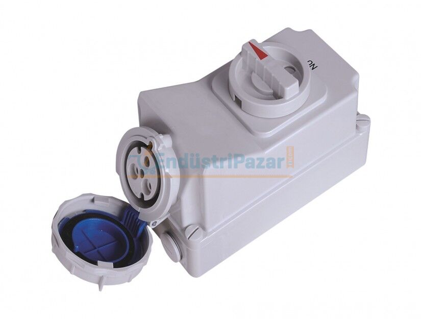 3*32A 90° Eğik Duvar Priz IP67 Interlock BC1-3403-7540 BEMİS