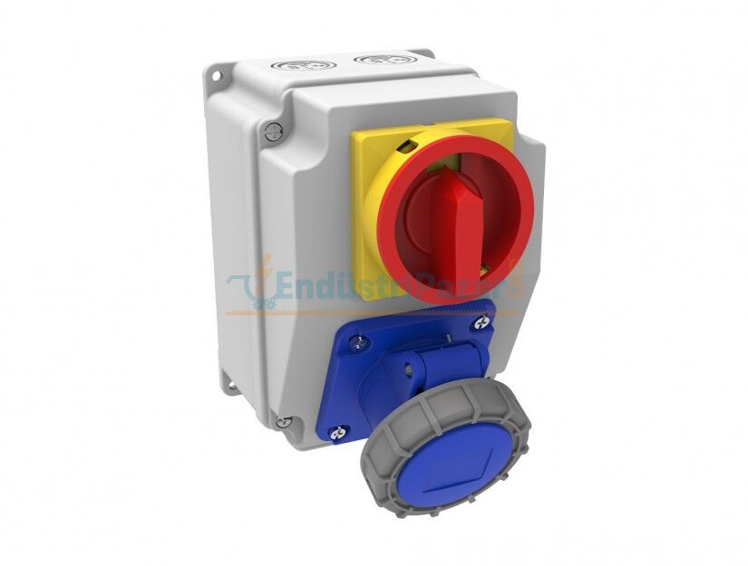 Ön 1 Adet Pako Şalter, Ön 1 Adet 3*16A 220V Makine Prizli IP65 Mini Kombinasyon BD7-6103-1090 BEMİS