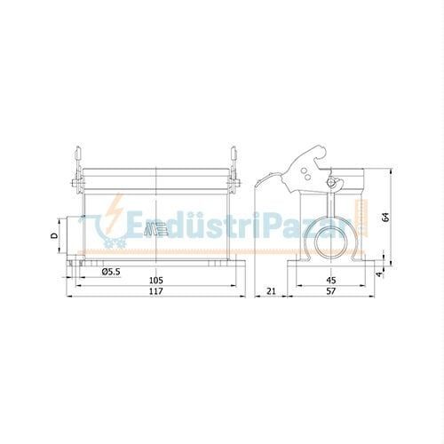 16*16A Duvar Prizi (Tek Mandallı) IP65 403528S METE ENERJİ