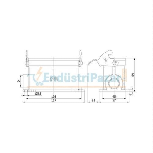 16*16A Duvar Fişi (Tek Mandallı) IP65 403529S METE ENERJİ
