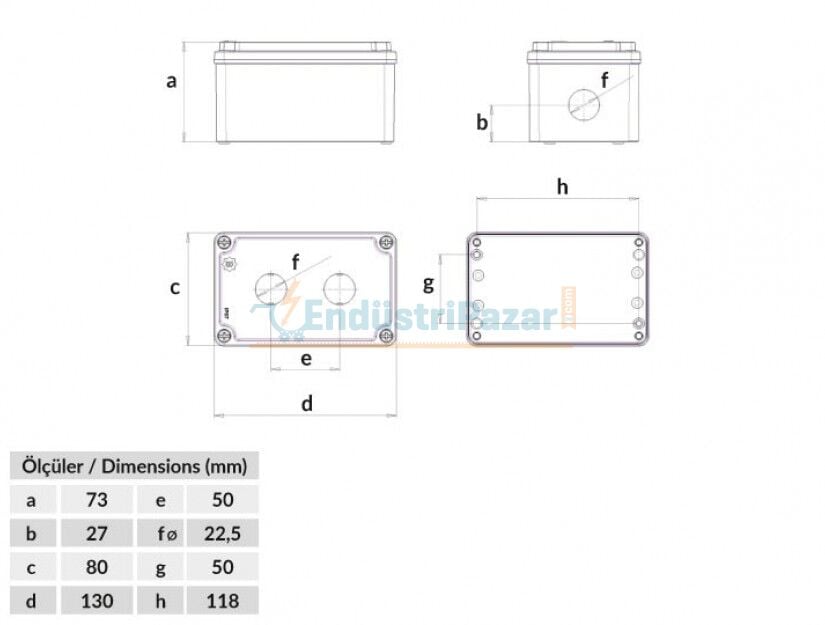 2’li Alüminyum Ex-Proof Buton Kutusu IP67 EXBT4-2001-0007 BEMİS