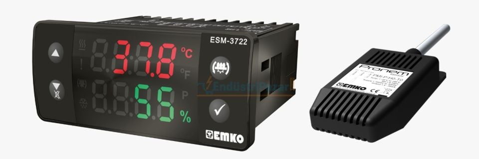 ESM-3722 Kuluçka (Sıcaklık, Nem, Raf) Kontrolü Cihazı - PMI-P Pronem Mini Sensörü İle Birlikte - EMKO
