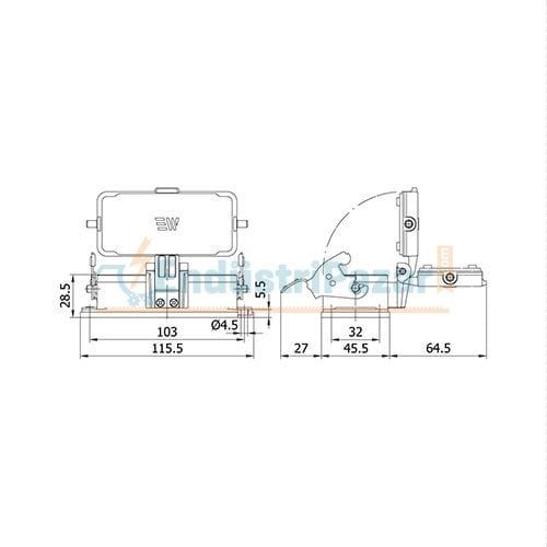 16*16A Makine Fişi (Tek Mandallı Kapaklı) IP65 403721S METE ENERJİ