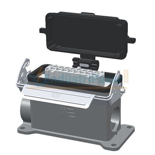 16*16A Duvar Prizi (Çift Giriş Tek Mandallı Kapaklı) IP65 403724S METE ENERJİ