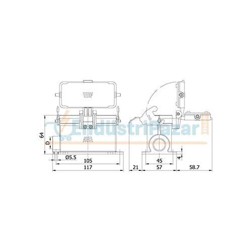 16*16A Duvar Fişi (Tek Mandallı Kapaklı) IP65 403723S METE ENERJİ