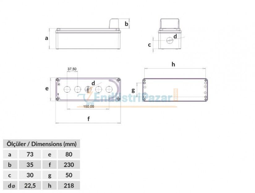 5’li Korumalı Alüminyum Ex-Proof Buton Kutusu IP67 EXBT4-4071-0007 BEMİS