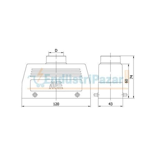 24*16A Fiş (Üst Giriş) IP65 403119 METE ENERJİ