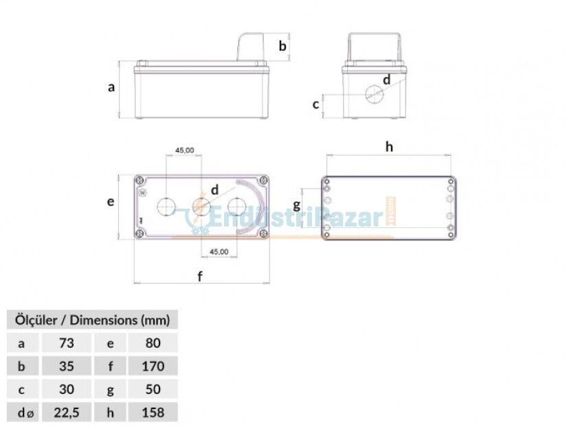 3’lü Korumalı Alüminyum Ex-Proof Buton Kutusu IP67 EXBT4-3071-0007 BEMİS