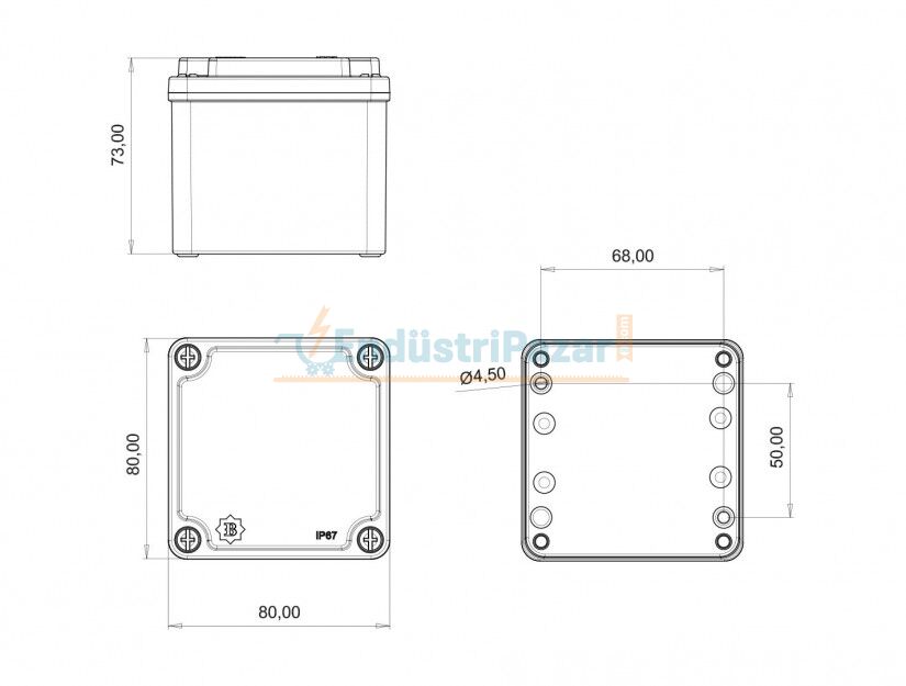 Ex-Proof Alüminyum Buat 80*80*73mm EXBB3-2131-0097 BEMİS