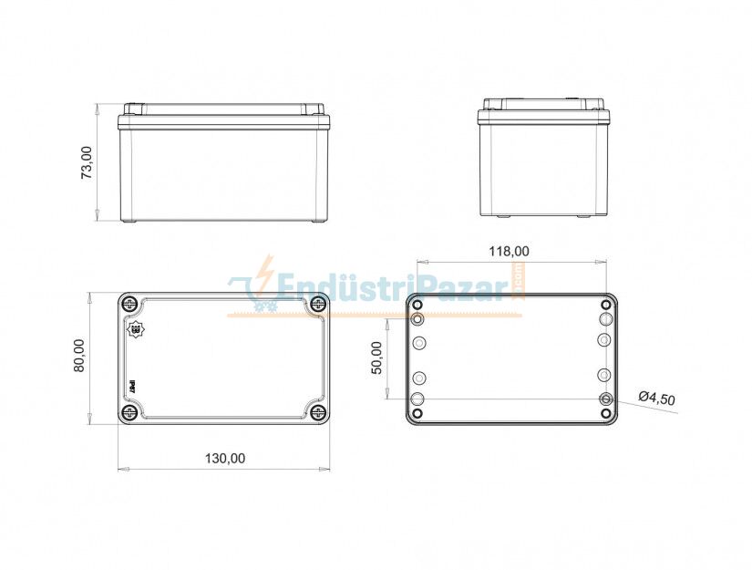Ex-Proof Alüminyum Buat 80*130*73mm EXBB3-2231-0097 BEMİS