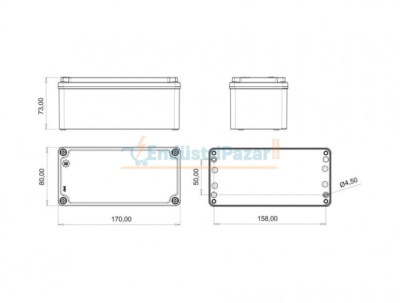 Ex-Proof Alüminyum Buat 80*170*73mm EXBB3-2331-0097 BEMİS