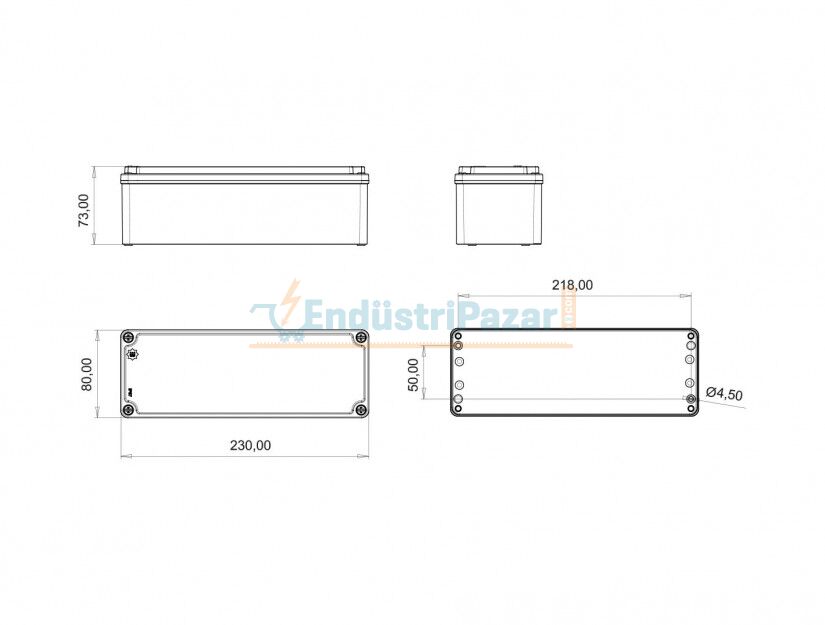 Ex-Proof Alüminyum Buat 80*230*73mm EXBB3-2431-0097 BEMİS