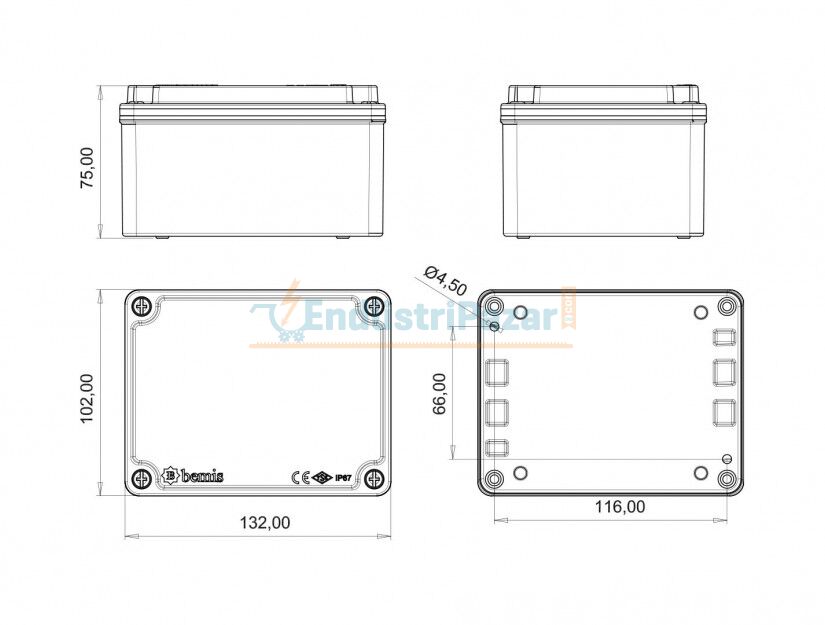 Ex-Proof Alüminyum Buat 100*130*75mm EXBB3-2123-1107 BEMİS