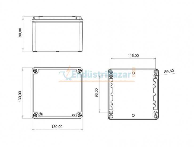 Ex-Proof Alüminyum Buat 130*130*90mm EXBB3-2631-0047 BEMİS